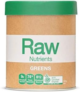 Amazonia Raw Nutrients Greens Mint & Vanilla - Certified Organic Vegan Superfood Powder, Alkaline Detox, Digestive Support, & Energy Boost, Gluten-Free, Non-GMO, High in Chlorophyll & Trace Minerals, 300g