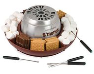 Nostalgia LSM400 Lazy Susan Electric Stainless Steel S'Mores Maker, Brown