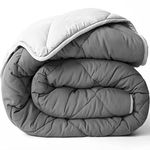 ViscoSoft - Reversible Down Alternative Comforter (King) - Ultra Soft & Comfortable - Premium Microfiber Fill Never Clumps or Shifts - Hypoallergenic, Machine Washable - (Light Gray/Dark Gray)