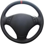 MEWANT DIY Black Genuine Leather Car Steering Wheel Cover for BMW 3 Series E90 E91 E92 E93 2006-2011