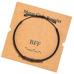 Sincere Morse Code Bracelet，Best Friends forever (BFF) String Promise Bracelets，Adjustable Handmade Matching Bracelets Unique Jewelry Gift for Best Friends Couple Women Men Teen Girls