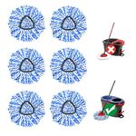 Spin Mop Head Refill for Vileda RinseClean 2-Tanks System, 6Pcs Rotating Triangle Mop Head, Microfiber, Machine Washable