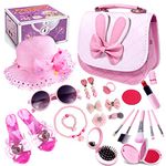 Princess Cosplay Toy for Girls, Dress Up & Pretend Play Costume, Makeup Starter Kit with Stylish Bag, Makeup, Shoes Jewelry for 3-12 Years Old Girls Birthday Halloween Christmas Costumes Fancy Party