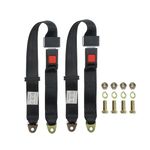 FlyFerry Universal Seatbelt 2 Points Adjustable Seat Belts for Golf Cart, Go Kart, UTV, Buggies, Truck, Other Vehicles, 63 Inch