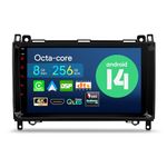 XTRONS Android 14 Qualcomm 665 Radio Player 9 inch 8+256GB QLED Car Stereo for Mercedes Benz B-Class A-Class/Sprinter W906/VW Crafter w DSP Wireless CarPlay 4G Support 4K Video AHD Camera DAB+ RCA