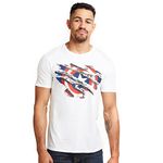 Marvel Men's Captain America Torn T Shirt, White, L UK