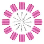 Thrilez 24 Pcs Hair Rollers Set, include 12 Pcs Self Grip Hair Rollers & 12Pcs Duckbill Clip, Salon Hairdressing Curlers Tools for Women, men, kids (48mm)