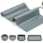 Silicone Baking Mat Roll,16IN*5.25FT Non Stick Heat Resistant Baking Mats,No Slip Reusable Freeze Dryer Mat,Pastry Mat,Countertop Mat, Cut to size fit different Sharp Oven Pans Dishes Tins,Gray