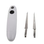 RASTKY Cordless Electric Kitchen Tool Lightweight Ergonomic Handle Stainless Steel Vane/Wing for Easy Meat Carving White 21 X 5 X 5cm