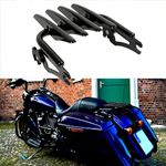 JMTBNO Gloss Black Motorcycle Luggage Rack Detachable Stealth Mounting Compatible for Harley Touring Street Glide Road King Electra Glide 2009-2023