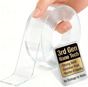 Bekhic® Double Sided Tape Heavy Duty, Clear Mounting Tape 9.85FT Extra Thick Nano Tape (1.2” Wide, 0.08” Thick), Removable & Reusable Wall Adhesive Tape for Pictures, Rugs & DIY