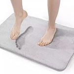 CloudStep Non-Slip Fast Absorbent Memory Foam Bathroom Mat by XJC Home Pavilion (16'x24', Grey)