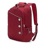 KINGSLONG 15.6 inch Laptop Backpack for Women,Stylish Computer Backpack Travel Work Water Resistance College Daypack Red