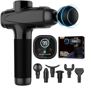 Pistola Massaggio Muscolare, 30 Velocità Pistola Massaggiante Muscolo Profondo Tessuto,2500 mAh,3200RPM Silenziosa Massaggiatore Elettrico Portatile Muscolare 6 Testine di Massaggio con Tipo-C