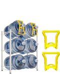 UNIONFACTORY 5 Gallon Water Bottle Rack Storage, 5 Gallon Water Bottle Holder, 5 Gal Water Bottle Jug Rack Organizer for 6 of 5 Gallon Water Bottle, Q345 Steel Material (3 Tier, White)