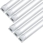 JESLED 8FT LED Shop Lights, 8 Foot 72W LED Light Fixture, High Output 9000 Lumen, 6500K Super Bright White, Frosted Cover, Plug and Play, ETL, T8 LED Tube Light for Garage (6-Pack)