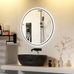 furduzz Round LED Bathroom Mirror w