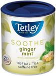 Tetley Soothe Ginger Mint Herbal Tea - 20 Tea Bags, 40 Grams, Naturally Caffeine Free