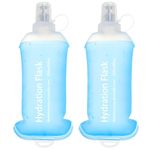 Meng Jiaran 2 Pcs Soft Water Bottle Running 250ML TPU Soft Flask Running Water Bottles Collapsible Hydration Flask For Hydration Pack Hiking Cycling Climbing Biking