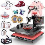 OIIEE Heat Press Machine 8 in 1 Combo Heat Press 15 x 15 Inch Heat Transfer Machine 360-Degree Swing Away Digital Shirt Printing Multifunction Heat Transfer Sublimation for T Shirts Mugs Hat Plate Cap