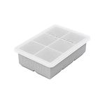 Tovolo King Cube Ice Tray with Lid, Single, Oyster Gray