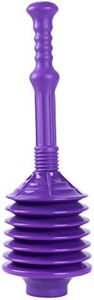 JS Jackson Supplies Professional Bellows Accordion Toilet Plunger, Thrust Plunge Removes Heavy Duty Clogs from Clogged Bathroom Toilets, Power Plungers, Jackson PARENT (Purple)