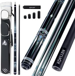 KONLLEN Carbon Fiber Pool Cue 2.0, 58-inch Low Deflection Billiard Stick for Adults with 12.5mm Tip and Pro Taper