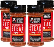 Todd Wilbur's Top Secret Recipes Steak Rub - Famous Steakhouse Chain Taste at Home (Like Outback) - Best Steak Rub - Also Great Burger Seasoning - MSG & Gluten Free - 7 oz Shaker Bottle, Pack of 4