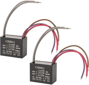 CBB61 4.5uf+6uf+5uf 5-Wire 250V/300V AC Ceiling Fan Capacitor by BlueStars - Pack of 2 - Replacement for Harbor Breeze & New Tech - 50/60 Hz - Electrical Power Relay Connecting Capacitor