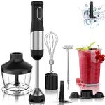 LINKChef Immersion Blender 800W Scratch Resistant Hand Blender,20-Speed 7 in 1 Immersion Blender Handheld with Ice Crush Blade,Egg Whisk,Milk Frother,500ml Food Processor,600ML Beaker,Storage Bracket