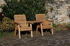 Riverco Trading Wooden Loveseat - Outdoor Solid Wood Garden Patio Furniture