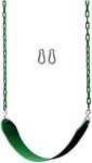 Toy Park Kids Flexible Swing Seat Heavy Duty 60" Chain Plastic Coated Playground Swing Set Accessories with Snap Hooks (Green)