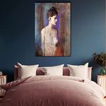 Artdira Famous Pablo Picasso Artist Premium Cotton Canvas Wall Pantings Framed with Wooden Mount (36 x 24 inches in size) (Chemise)