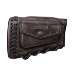 TOURBON Handmade Leather Rifle Shotgun Cheek Rest Recoil Pad with Ammo Holder Pouch Right Handed