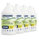 Ice Melt Safe for Concrete, Sidewalks, and Driveways – Pet-Friendly Snow Salt and Ice Melter – Organic Melt Liquid De-Icing Product – Eco-Friendly Made from Sugar Beets, 4 Litre Jug 4 Pack (4)
