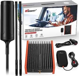 HiBoost Cell Phone Signal Booster for Trucks, SUVs, Pickup & Semi-Trucks | Boosts 5G & 4G LTE for All Carriers-Verizon, AT&T, T-Mobile & More | Weatherproof Antenna | Ultra-Stable | FCC Approved