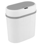 Dihl 12 Litre Modern Slimline Automatic Motion Sensor Waste Bin, Compact Narrow, White, with Waterproof Lid, Specially Designed for Bathrooms and Kitchens