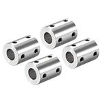 uxcell 10mm to 10mm Bore Rigid Coupling Set Screw L25XD20 Aluminum Alloy,Shaft Coupler Connector,Motor Accessories,4pcs