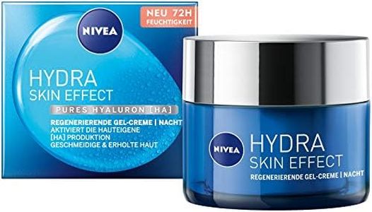 NIVEA Hydra Skin Effect Regenerating Gel Cream (50 ml), Night Cream for Smooth Skin Overnight, Light Night Cream with Pure Hyaluronic [HA] for 72 Hours Moisture