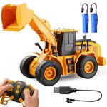 JOYIN Remote Control Construction Toys Car for Boys 3 4 5 6 7 8-12 Year Old, 2.4Ghz RC Digger Tractor Truck Toy with Light, Front Loader Toys for Boys Age 3+,Birthday Gift for Kids