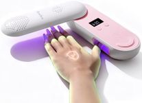 MelodySusie Compact Cordless UV Nail Lamp, P-PLUS20F with Innovative Rotatable Panel & UV Protection Design, Rechargeable UV Light Cures All Gels, Especially Rhinestone Glue & Liner Gel Polish Pink