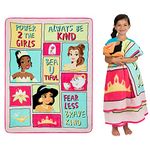 Franco Kids Bedding Ultra Soft Plush Micro Raschel Blanket, 62 in x 90 in, Disney Princess