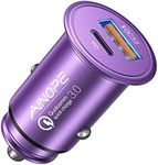 AINOPE 67.5W iPhone 16 Car Charger USB C Fast Charging,Cigarette Lighter Adapter PD&QC All Metal Mini Car Charger Adapter,Type C Car Charger for iPhone 16 Pro Max Plus 15 14 13 12,Samsung,Purple