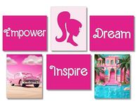 Brooke & Vine Doll Girl Room Decor Girl Empowerment Posters (UNFRAMED 8 x 10 Set of 6) Dream House Car Insprirational Teen Girl Room Wall Art Prints Tween Bedroom, Dorm, Desk - Pink Dollhouse