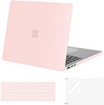 MOSISO Case Compatible with Surface Laptop 5/4/3 13.5 inch 2022 2021 2019 Release with Metal Keyboard (Models: 1951 & 1868), Protective Plastic Hard Shell&Keyboard Cover&Screen Protector, Chalk Pink