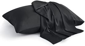 BEDELITE King Size Pillow Cases Set of 2, Rayon Derived from Bamboo, Cooling Pillow Cases for Hot Sleepers & Night Sweats, Breathable and Silky Soft Envelope Pillowcases(Black, 20"x40")