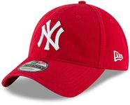 New Era MLB Core Classic 9TWENTY Adjustable Hat Cap One Size Fits All (New York Yankees Red), Red, One Size