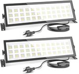 AGranTOP 2 Pack Plug in LED Shop Lights - 100W 15000LM Aluminum Garage Light w/ 9.84ft Power Cord, IP66 Waterproof Shop Lights for Garage, Workshop, Warehouse (Built-in ON/Off Switch)