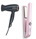 Beurer Hs 20 Cordless Hair Straightener With Hc 25 Travel Hair Dryer (3 Years Warranty).,Black