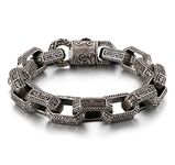 Carat Sutra RARE PRINCE 925 Sterling Silver Vintage Artistry Ancient Oxidized Bracelet for Men | Bracelets For Men & Boys | With Certificate of Authenticity and 925 Hallmark